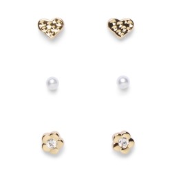 PIECES Annie øreringe 3-pak - Gold Colour