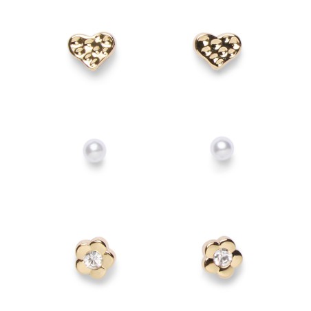 PIECES Annie øreringe 3-pak - Gold Colour