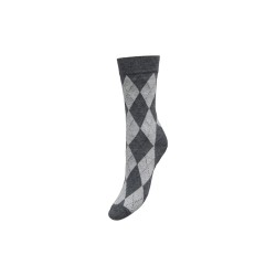 JDY Glima argyle strømper - Dark Grey Melange
