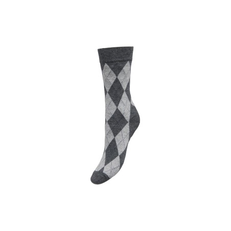 JDY Glima argyle strømper - Dark Grey Melange