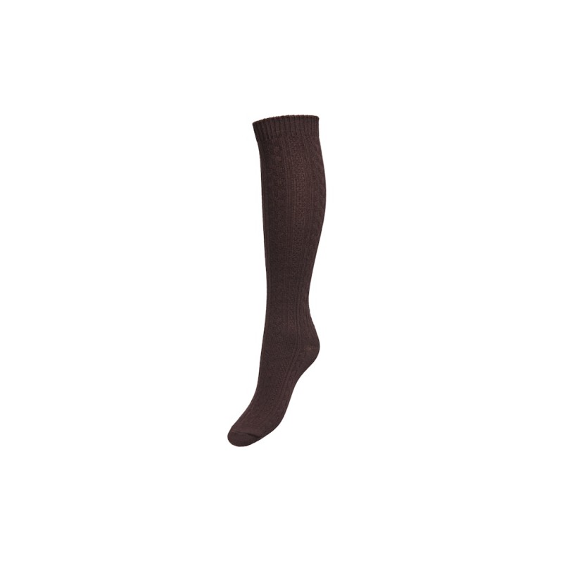 JDY Ann cable knit maxe strømper - Coffee Bean