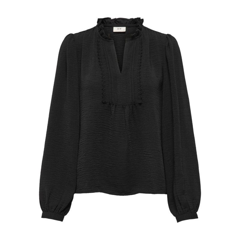 JDY Rachel langærmet bluse - Black