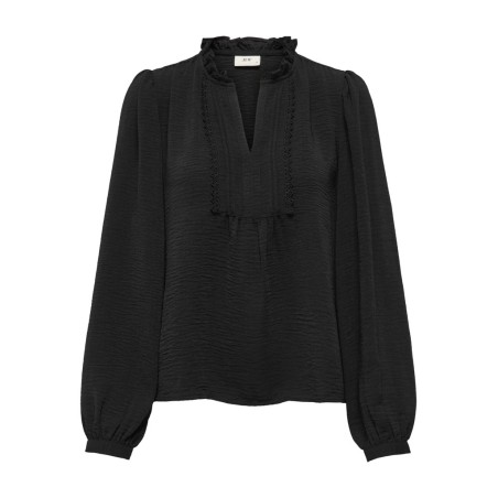 JDY Rachel langærmet bluse - Black