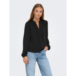JDY Rachel langærmet bluse - Black