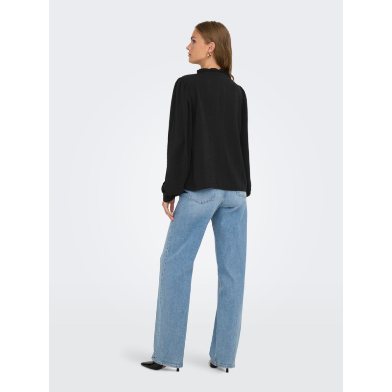 JDY Rachel langærmet bluse - Black
