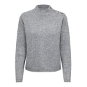 JDY Super life button striktrøje - Medium Grey Melange