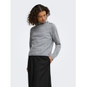 JDY Super life button striktrøje - Medium Grey Melange