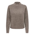 JDY Super life button striktrøje - Walnut / Melange