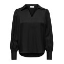 JDY Fia langærmet bluse - Black
