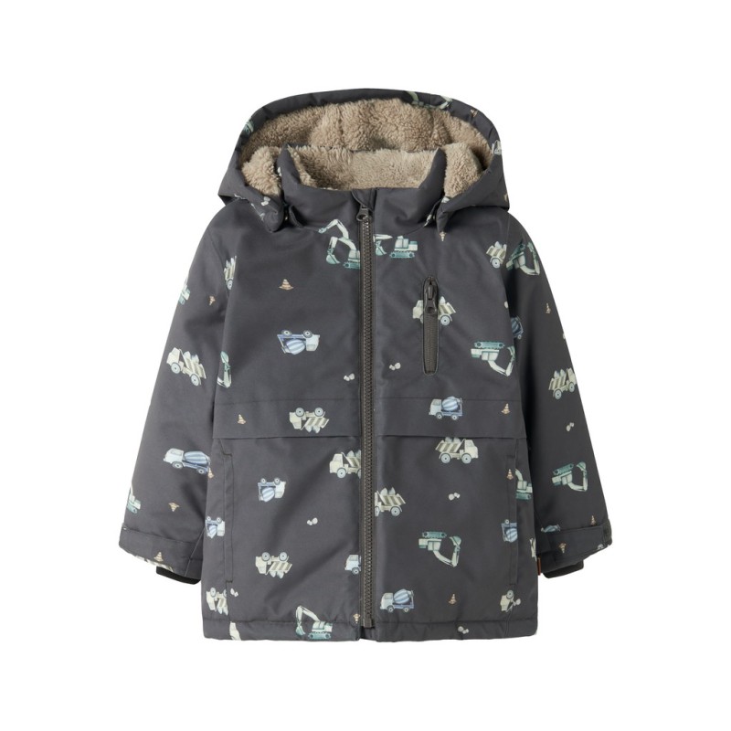 NAME IT MINI dreng - Snow jakke - Blackened Pearl