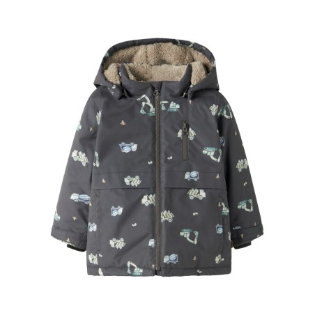 NAME IT MINI dreng - Snow jakke - Blackened Pearl