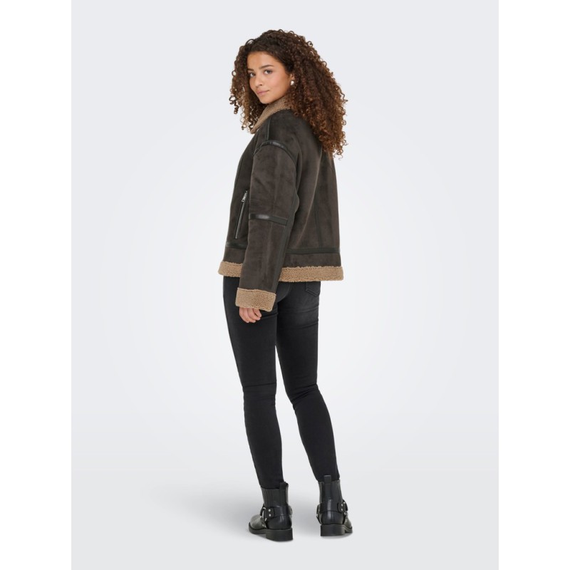 ONLY Kendra bond oversize jakke - Chocolate Torte / Cocoa Cremé