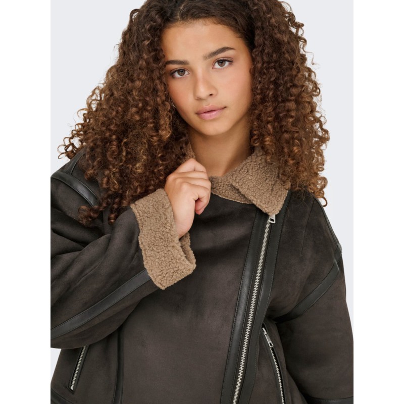 ONLY Kendra bond oversize jakke - Chocolate Torte / Cocoa Cremé