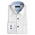 BERNTSON Strygefri langærmet skjorte - White / Navy