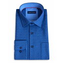 BERTNSON Strygefri langærmet skjorte - Royal Blue