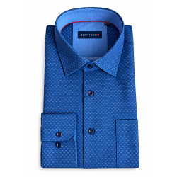 BERNTSON Strygefri langærmet skjorte - Royal Blue