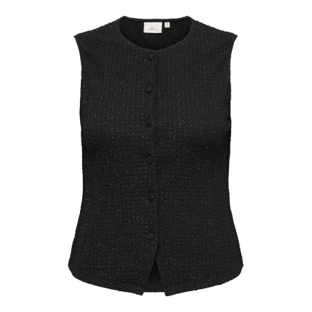 ONLY CARMAKOMA Milla vest - Black / Silver Glitter
