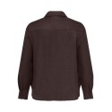 ONLY CARMAKOMA Bay topstitch cuff skjorte - Coffee Bean / Melange