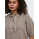 ONLY CARMAKOMA Lana scarf detail strikcardigan - Taupe Gray