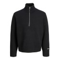 JACK & JONES PLUS Norrebro half zip striktrøje - Black