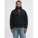 JACK & JONES PLUS Norrebro half zip striktrøje - Black