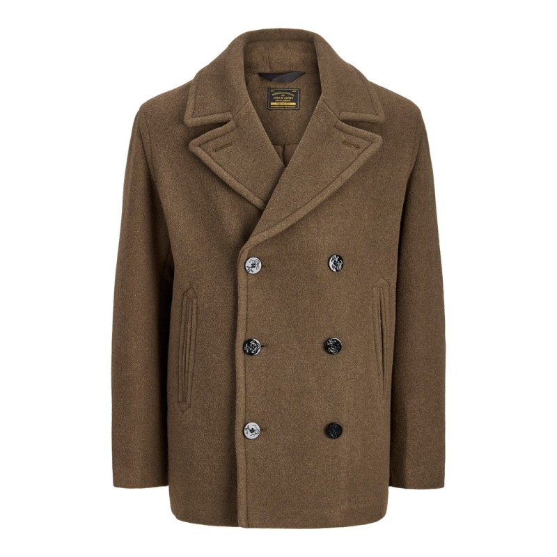 JACK & JONES Bluneil wool blend frakke - Crocodile