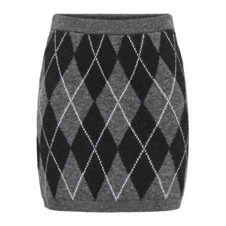 JDY Bianka high waist striknederdel - Dark Grey Melange