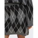 JDY Bianka high waist striknederdel - Dark Grey Melange