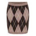 JDY Bianka high waist striknederdel - Chocolate Torte / Argyle