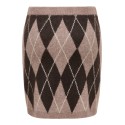 JDY Bianka high waist striknederdel - Chocolate Torte / Argyle