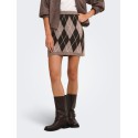 JDY Bianka high waist striknederdel - Chocolate Torte / Argyle