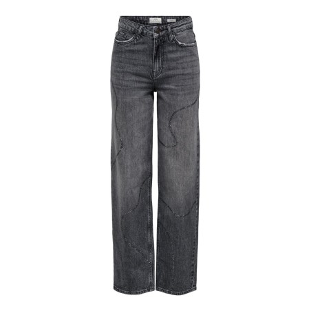 JDY Sandra high waist stone straight denim jeans - Medium Grey Melange