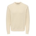 ONLY & SONS James relaxed striktrøje - Oatmeal