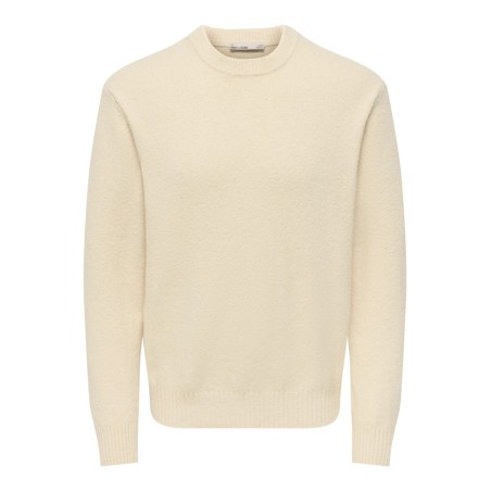 ONLY & SONS James relaxed striktrøje - Oatmeal