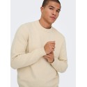ONLY & SONS James relaxed striktrøje - Oatmeal