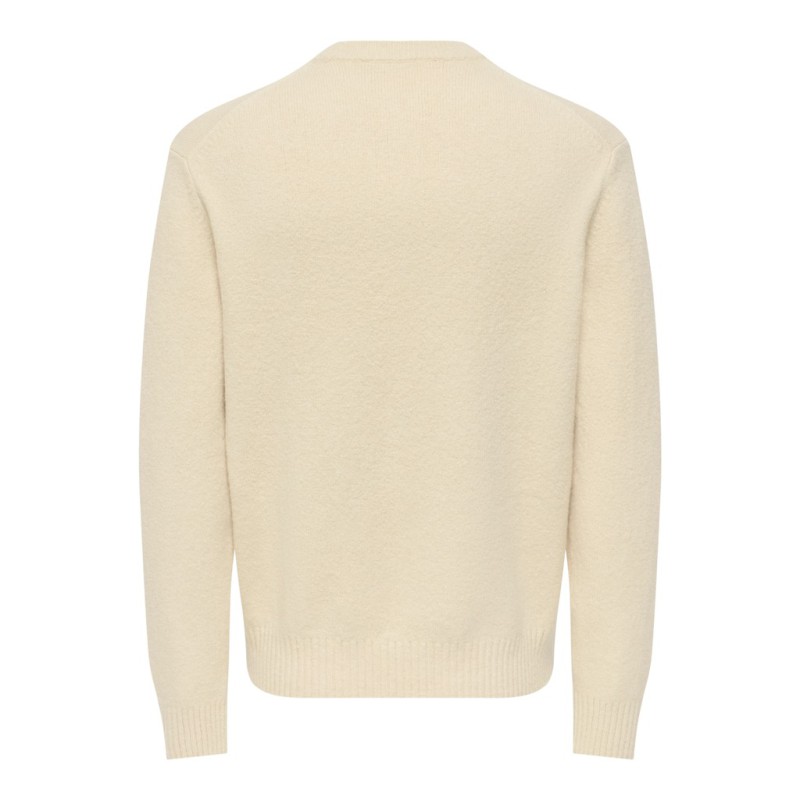 ONLY & SONS James relaxed striktrøje - Oatmeal