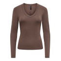 ONLY Riley langærmet bluse - Chocolate Martini