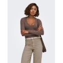 ONLY Riley langærmet bluse - Chocolate Martini
