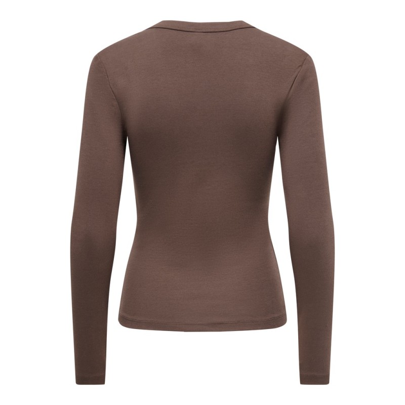 ONLY Riley langærmet bluse - Chocolate Martini
