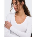 ONLY Riley langærmet bluse - Cloud Dancer