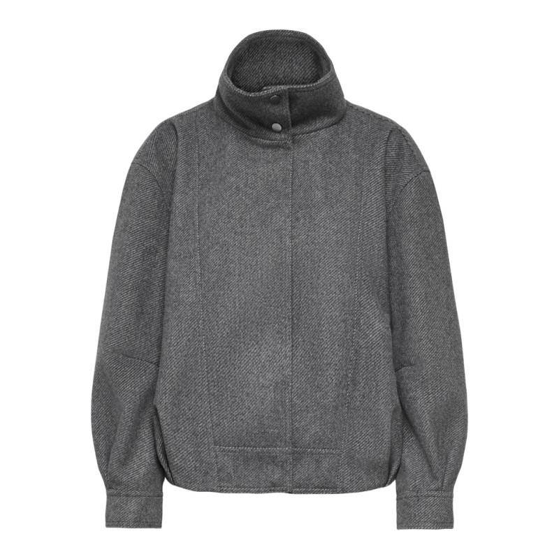 ONLY Asta high collar bomberjakke - Dark Grey Melange