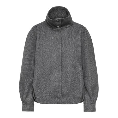 ONLY Asta high collar bomberjakke - Dark Grey Melange