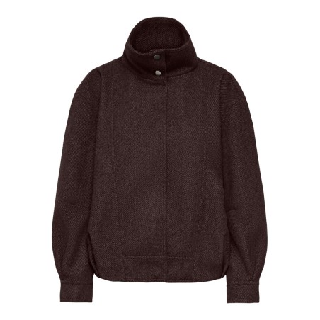 ONLY Asta high collar bomberjakke - Chocolate Torte / Melange
