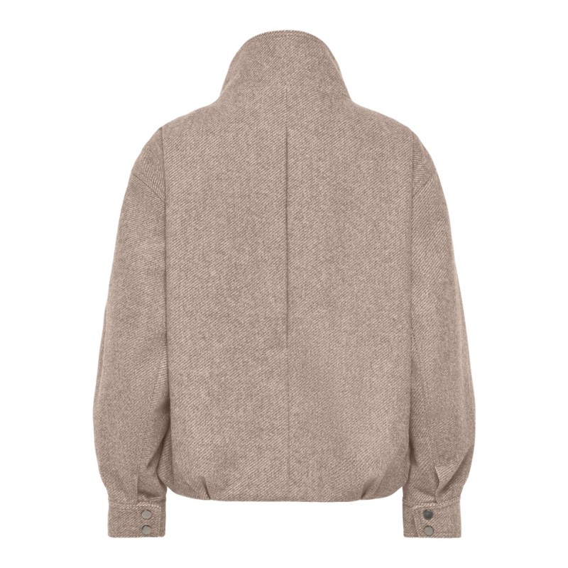 ONLY Asta high collar bomberjakke - Simply Taupe / Melange