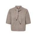 ONLY Lana scarf detail strikcardigan - Taupe Gray