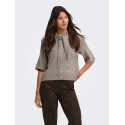 ONLY Lana scarf detail strikcardigan - Taupe Gray