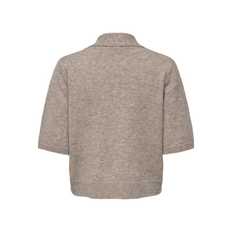 ONLY Lana scarf detail strikcardigan - Taupe Gray