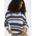 ONLY Nordic stripe langærmet striktrøje - Dusty Blue