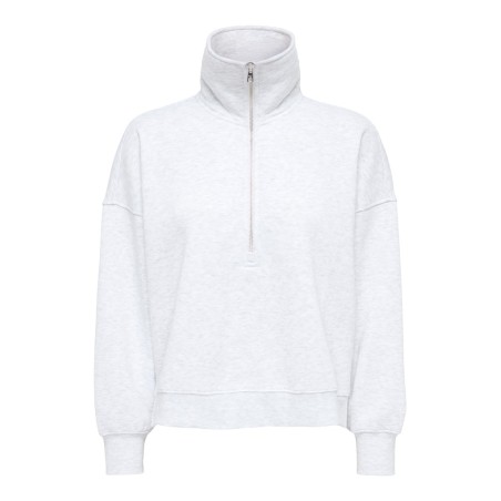 ONLY Lesure half zip sweatshirt - Light Grey Melange