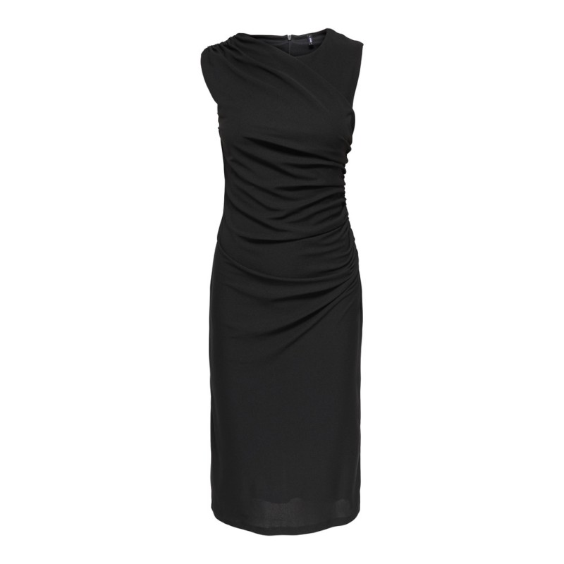 ONLY Amber ruching midi kjole - Black
